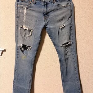 Men’s Levi 527 Distressed Slim Bootcut Jeans Size W 29 L32